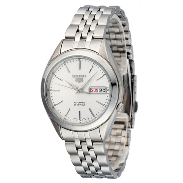 SEIKO 5 SNKL15 SNKL15K1 Automatic 21 Jewels White Dial Stainless Steel ...