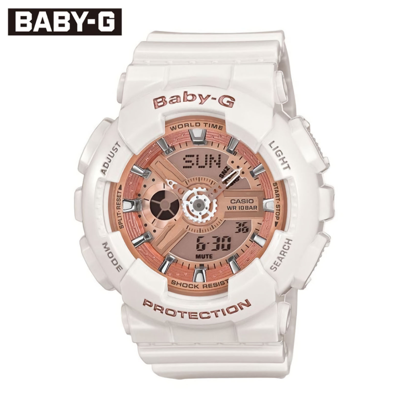 CASIO G Shock Baby G BA 110 7A1 Shock Resistant White Rose Analog