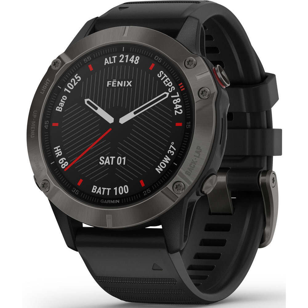 Garmin fenix 6 Multisport GPS Smartwatch Sapphire, Carbon Gray DLC ...