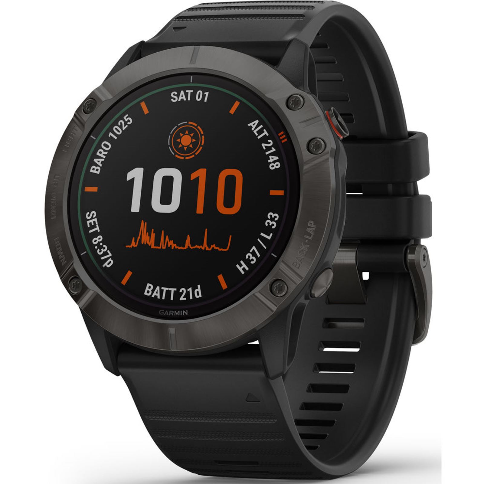 Garmin fenix 6X Pro Solar Multisport GPS Watch Titanium Carbon Gray DLC / Black 753759232634 | eBay