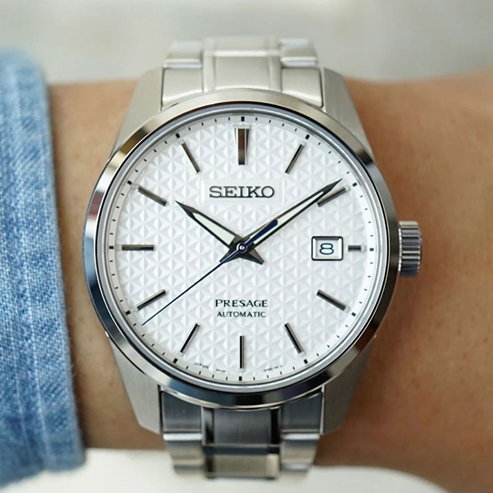 SEIKO Presage Sharp Edged SPB165J1 24 Jewel Automatic White Dial Watch ...